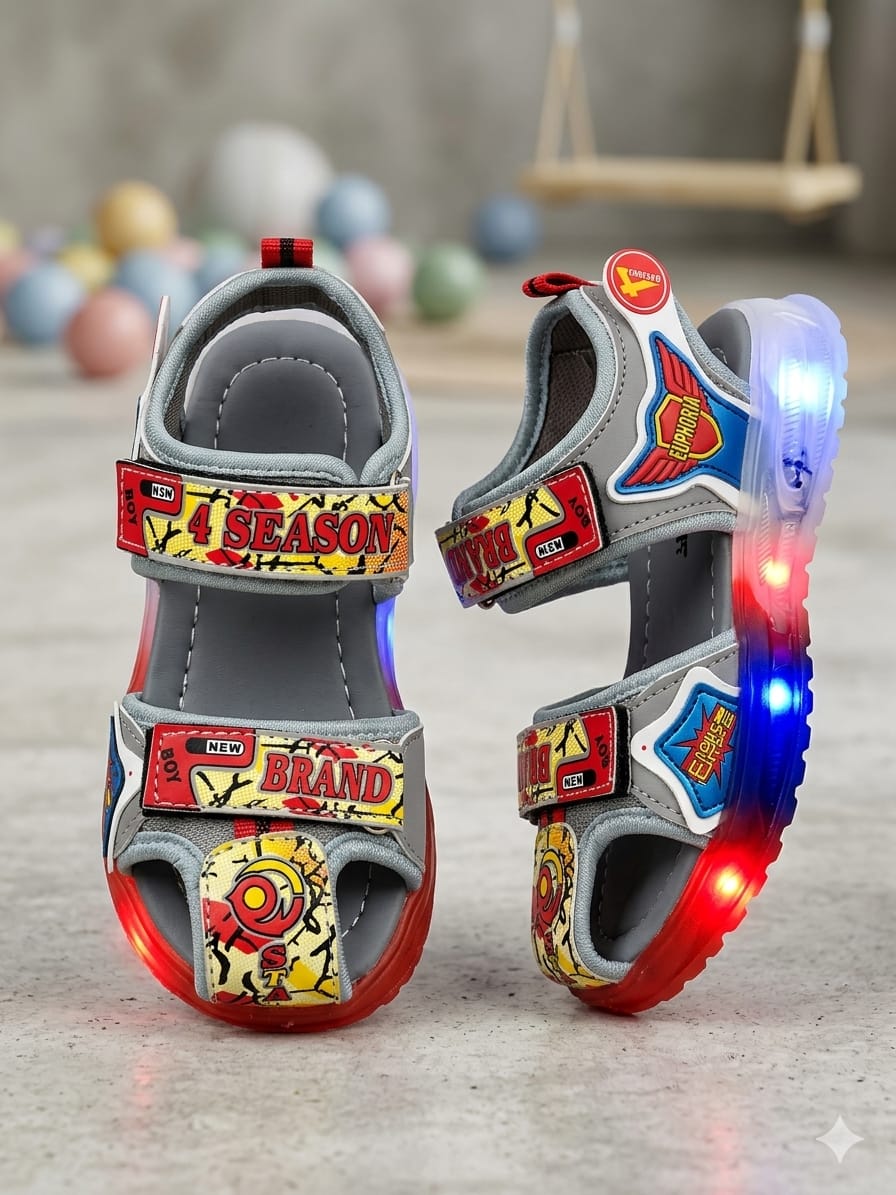 LED-light up gray sandals