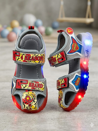 LED-light up gray sandals
