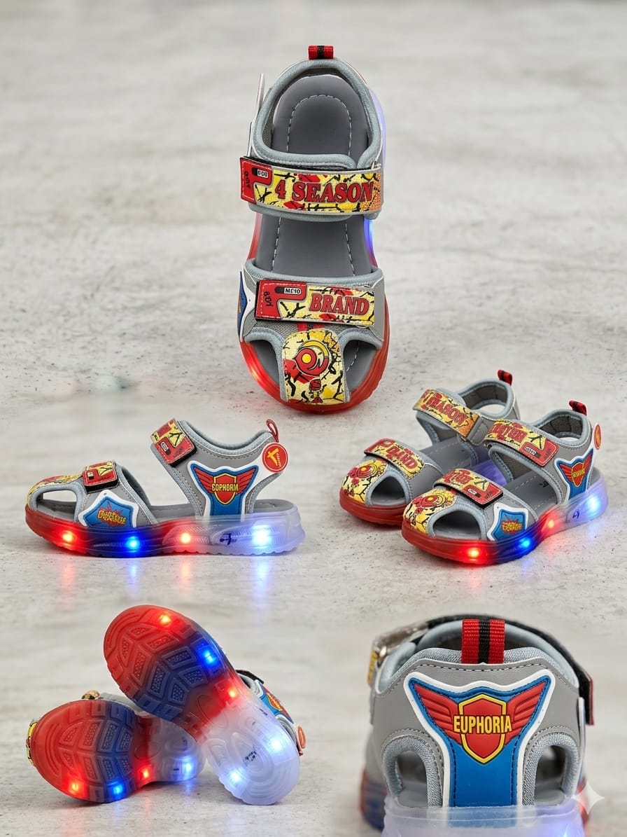 LED-light up gray sandals